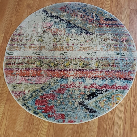 Large Aztec Circular Throw Rug - Picture 2 of 2
